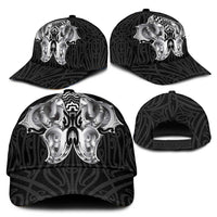 Aotearoa Kowhaiwhai Poutama Black Motif Classic Cap LT9 - Polynesian Pride