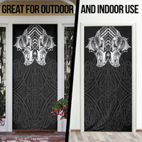 Aotearoa Kowhaiwhai Poutama Black Motif Door Cover LT9 - Polynesian Pride