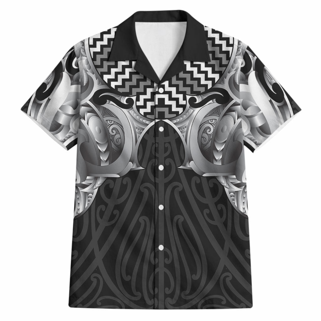 Aotearoa Kowhaiwhai Poutama Black Motif Hawaiian Shirt LT9 Black - Polynesian Pride
