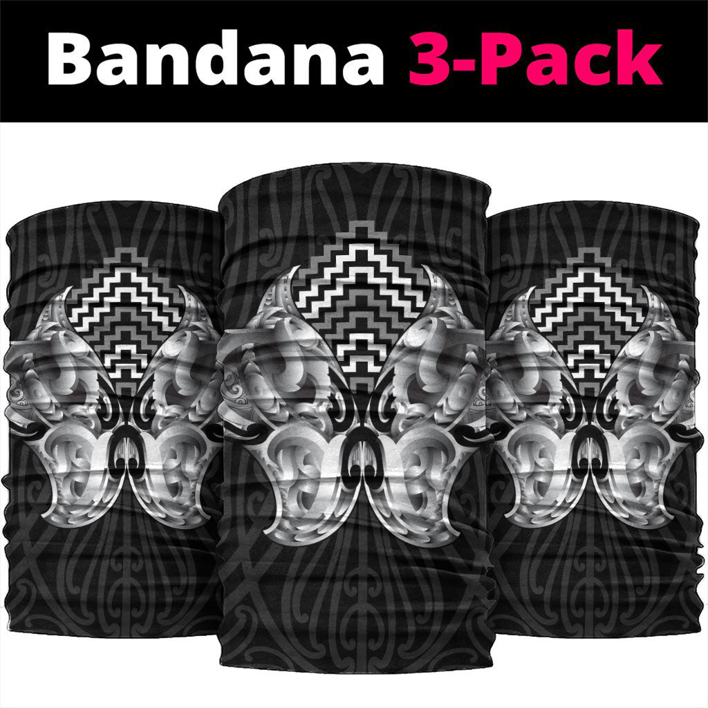 Aotearoa Kowhaiwhai Poutama Black Motif Neck Gaiter LT9 package One Size: 25*50cm Black - Polynesian Pride