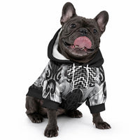 Aotearoa Kowhaiwhai Poutama Black Motif Pet Hoodie LT9 - Polynesian Pride