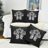 Aotearoa Kowhaiwhai Poutama Black Motif Pillow Cover LT9 - Polynesian Pride