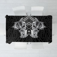 Aotearoa Kowhaiwhai Poutama Black Motif Tablecloth LT9 Black - Polynesian Pride