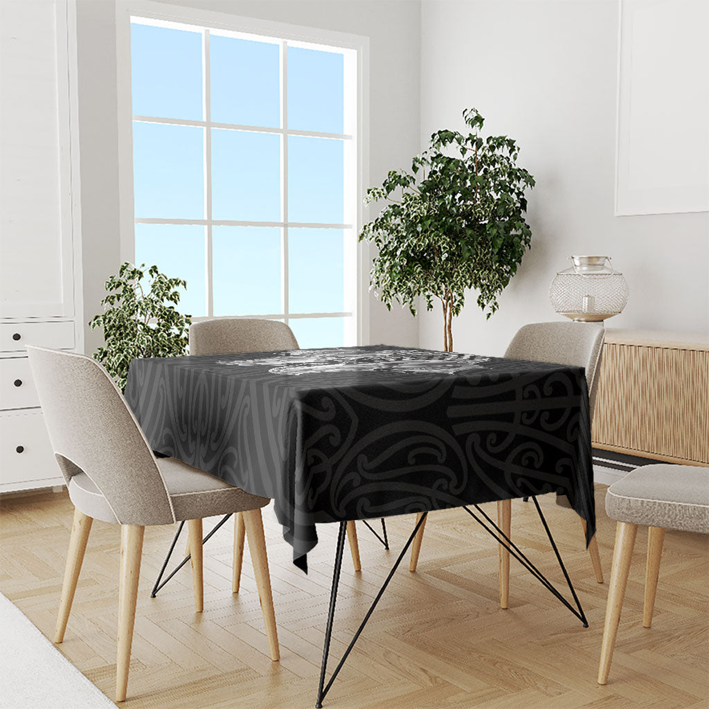 Aotearoa Kowhaiwhai Poutama Black Motif Tablecloth LT9 - Polynesian Pride