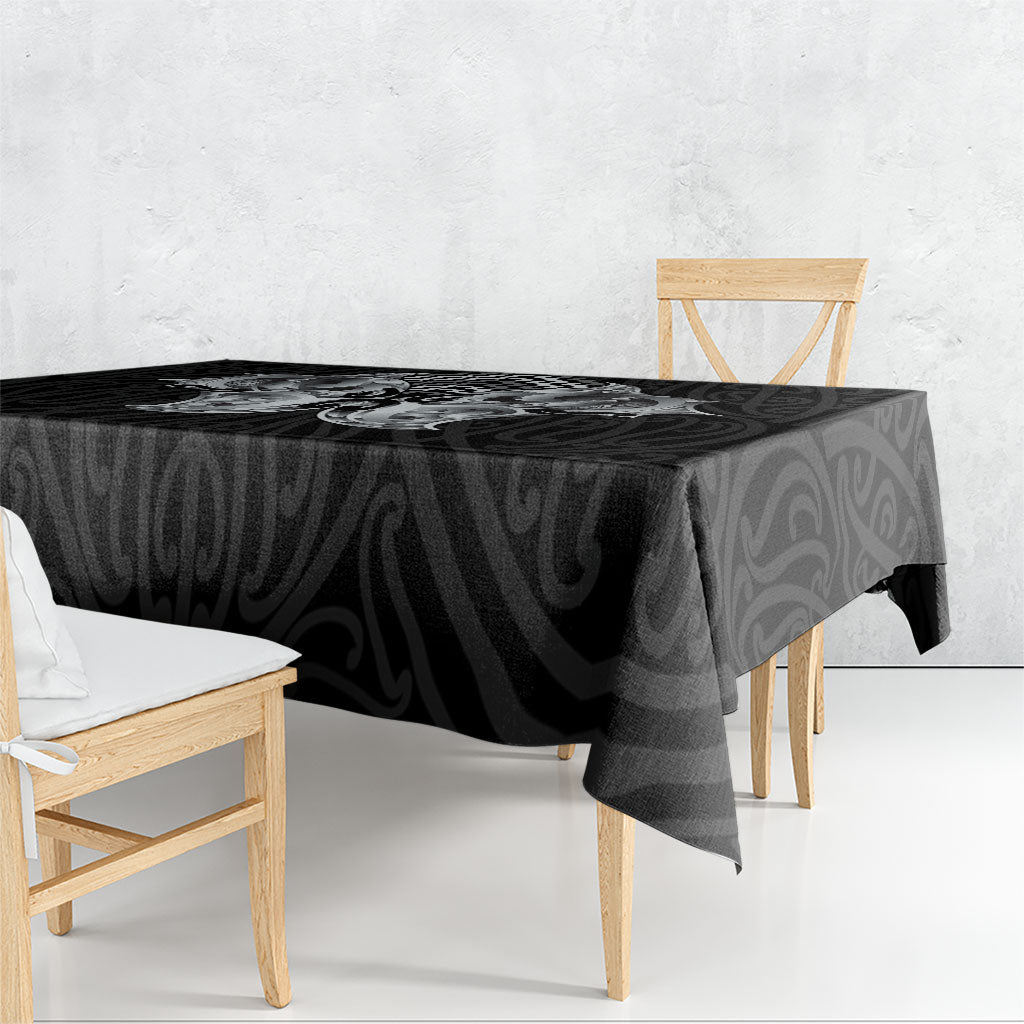 Aotearoa Kowhaiwhai Poutama Black Motif Tablecloth LT9 - Polynesian Pride