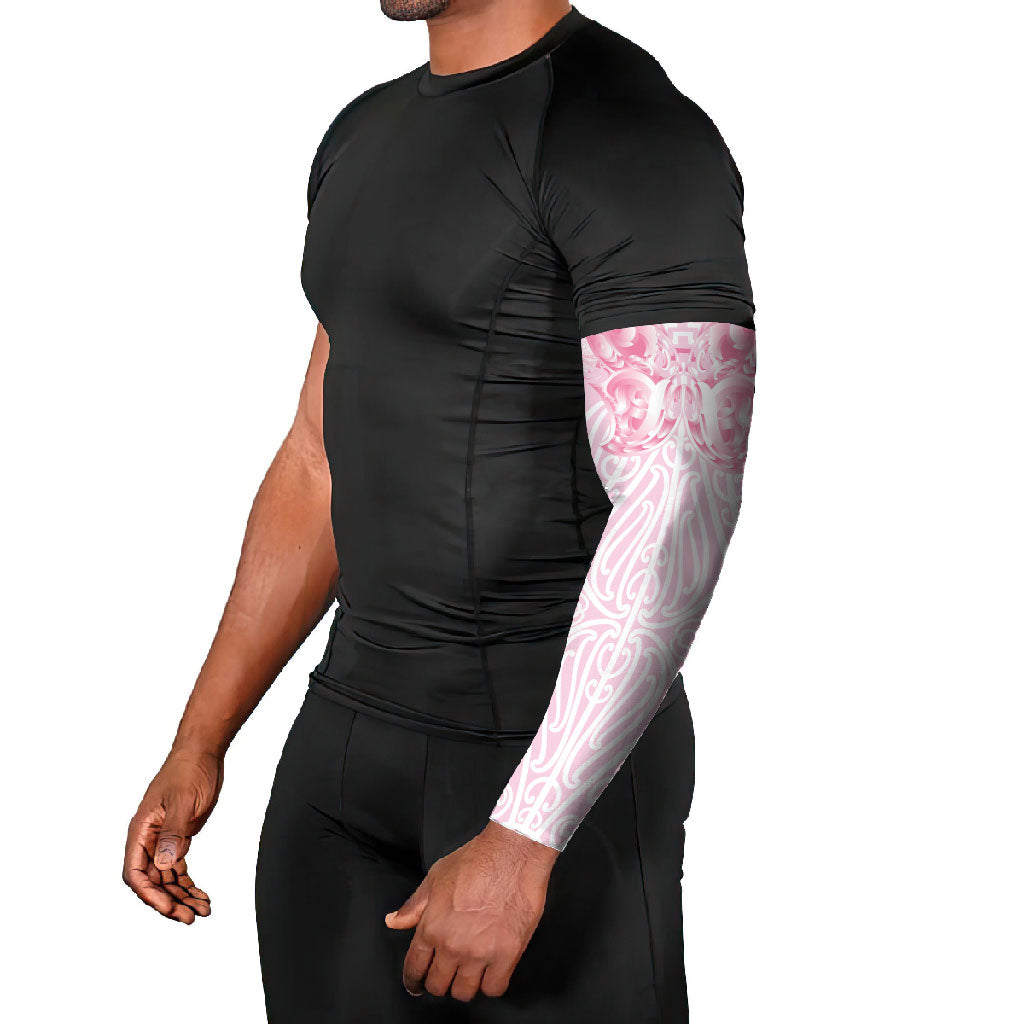 Aotearoa Kowhaiwhai Poutama Pink Motif Arm Sleeves LT9 - Polynesian Pride