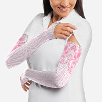 Aotearoa Kowhaiwhai Poutama Pink Motif Arm Sleeves LT9 - Polynesian Pride