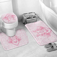 Aotearoa Kowhaiwhai Poutama Pink Motif Bathroom Set LT9 Mat Set Only (3 pcs) One Size Pink - Polynesian Pride