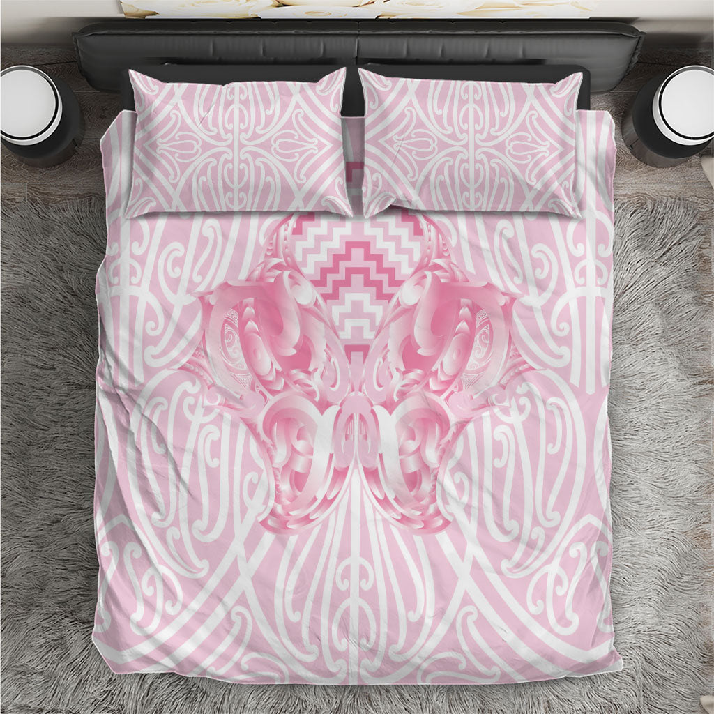 Aotearoa Kowhaiwhai Poutama Pink Motif Bedding Set LT9 Pink - Polynesian Pride