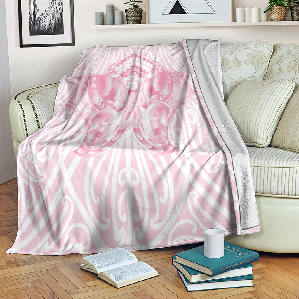 Aotearoa Kowhaiwhai Poutama Pink Motif Blanket LT9 Pink - Polynesian Pride