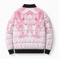 Aotearoa Kowhaiwhai Poutama Pink Motif Bomber Puffer Jacket LT9 - Polynesian Pride