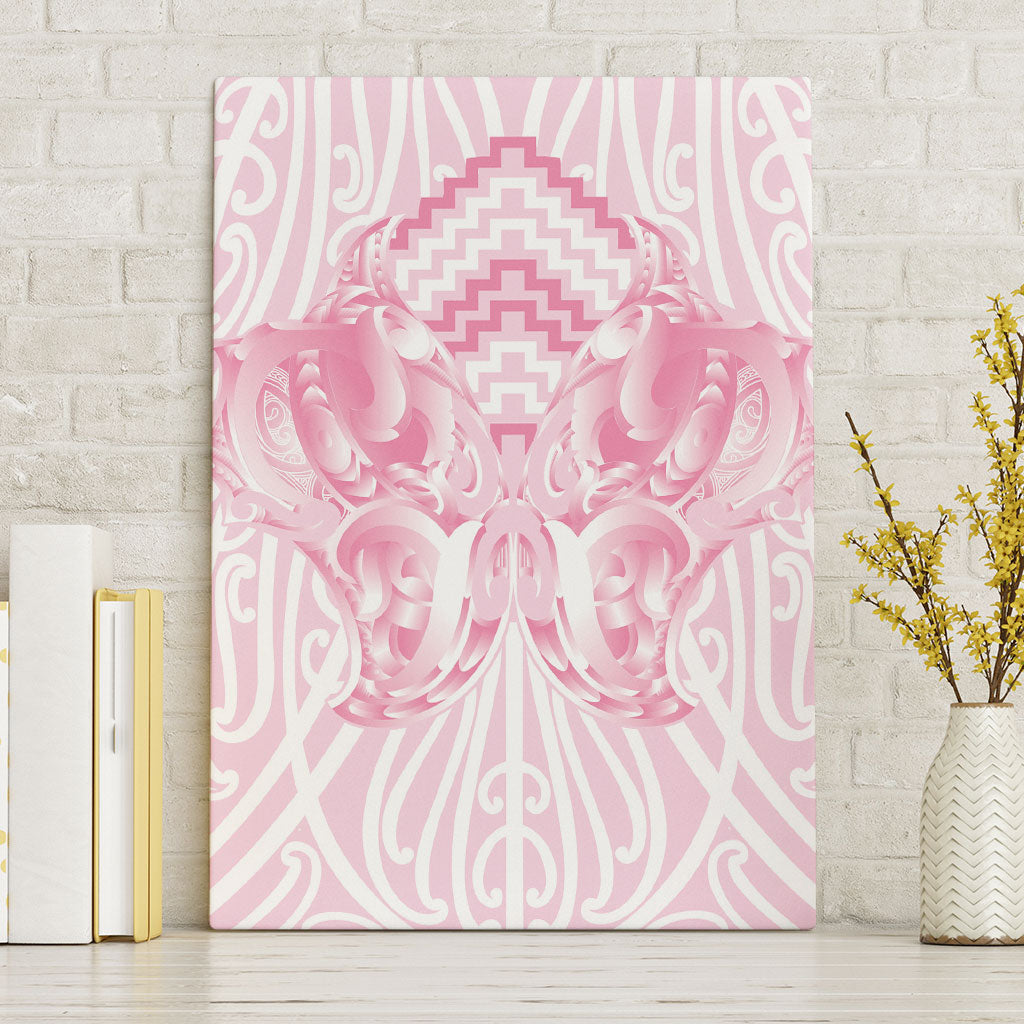 Aotearoa Kowhaiwhai Poutama Pink Motif Canvas Wall Art LT9 Without Frame Pink - Polynesian Pride