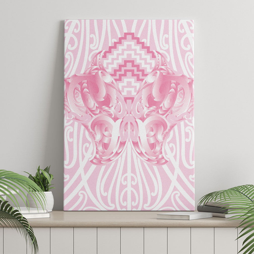 Aotearoa Kowhaiwhai Poutama Pink Motif Canvas Wall Art LT9 - Polynesian Pride