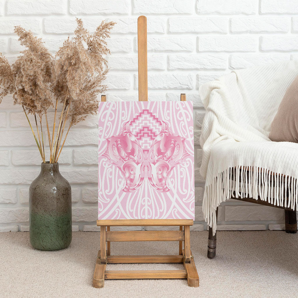 Aotearoa Kowhaiwhai Poutama Pink Motif Canvas Wall Art LT9 - Polynesian Pride