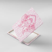Aotearoa Kowhaiwhai Poutama Pink Motif Canvas Wall Art LT9 With Frame Pink - Polynesian Pride
