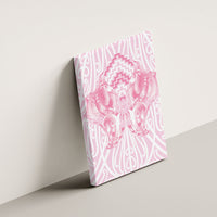 Aotearoa Kowhaiwhai Poutama Pink Motif Canvas Wall Art LT9 - Polynesian Pride