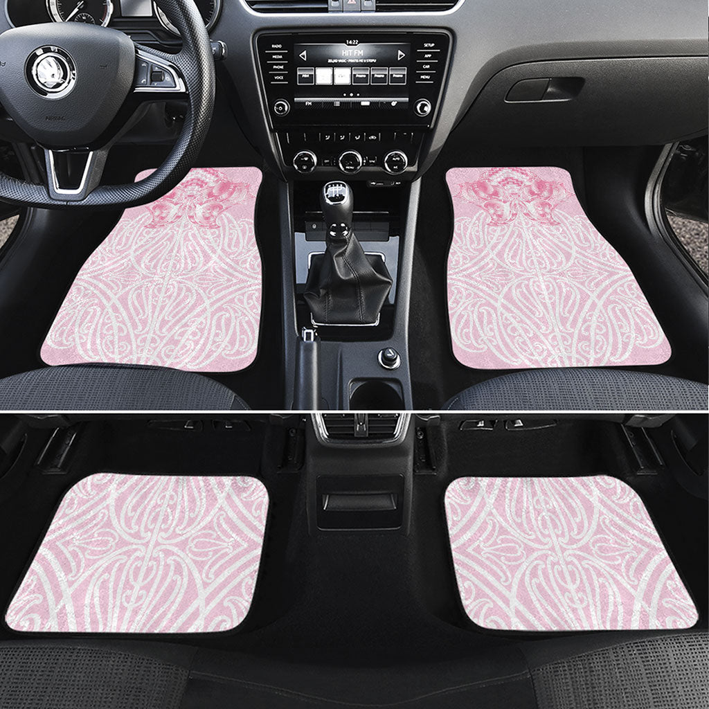Aotearoa Kowhaiwhai Poutama Pink Motif Car Mats LT9 Set 4pcs Pink - Polynesian Pride