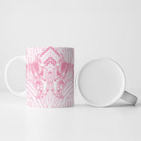 Aotearoa Kowhaiwhai Poutama Pink Motif Ceramic Mug LT9 - Polynesian Pride
