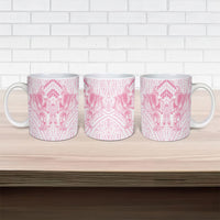Aotearoa Kowhaiwhai Poutama Pink Motif Ceramic Mug LT9 - Polynesian Pride