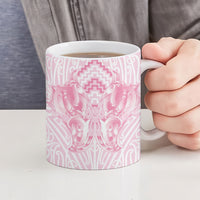 Aotearoa Kowhaiwhai Poutama Pink Motif Ceramic Mug LT9 - Polynesian Pride