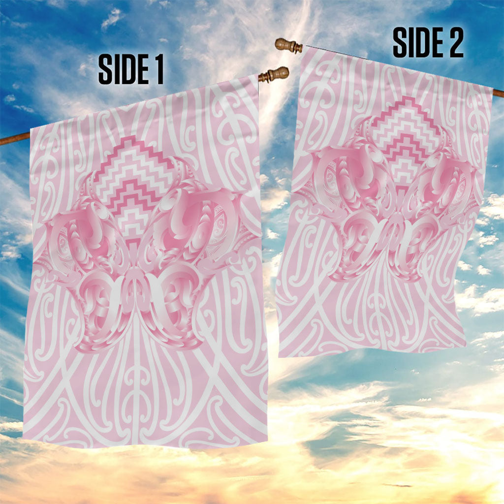 Aotearoa Kowhaiwhai Poutama Pink Motif Garden Flag LT9 - Polynesian Pride