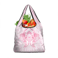 Aotearoa Kowhaiwhai Poutama Pink Motif Grocery Bag LT9 1-pack One Size Pink - Polynesian Pride