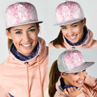 Aotearoa Kowhaiwhai Poutama Pink Motif Mesh Trucker Cap LT9 - Polynesian Pride