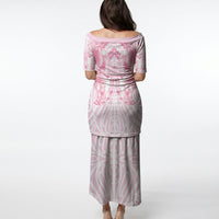 Aotearoa Kowhaiwhai Poutama Pink Motif Puletasi LT9 - Polynesian Pride