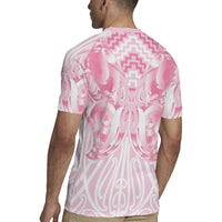 Aotearoa Kowhaiwhai Poutama Pink Motif Rugby Jersey LT9 - Polynesian Pride