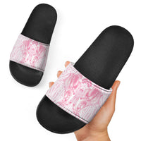 Aotearoa Kowhaiwhai Poutama Pink Motif Slide Sandals LT9 - Polynesian Pride