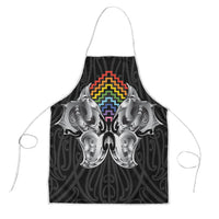 Aotearoa Kowhaiwhai Poutama Rainbow Motif Apron LT9 Rainbow - Polynesian Pride