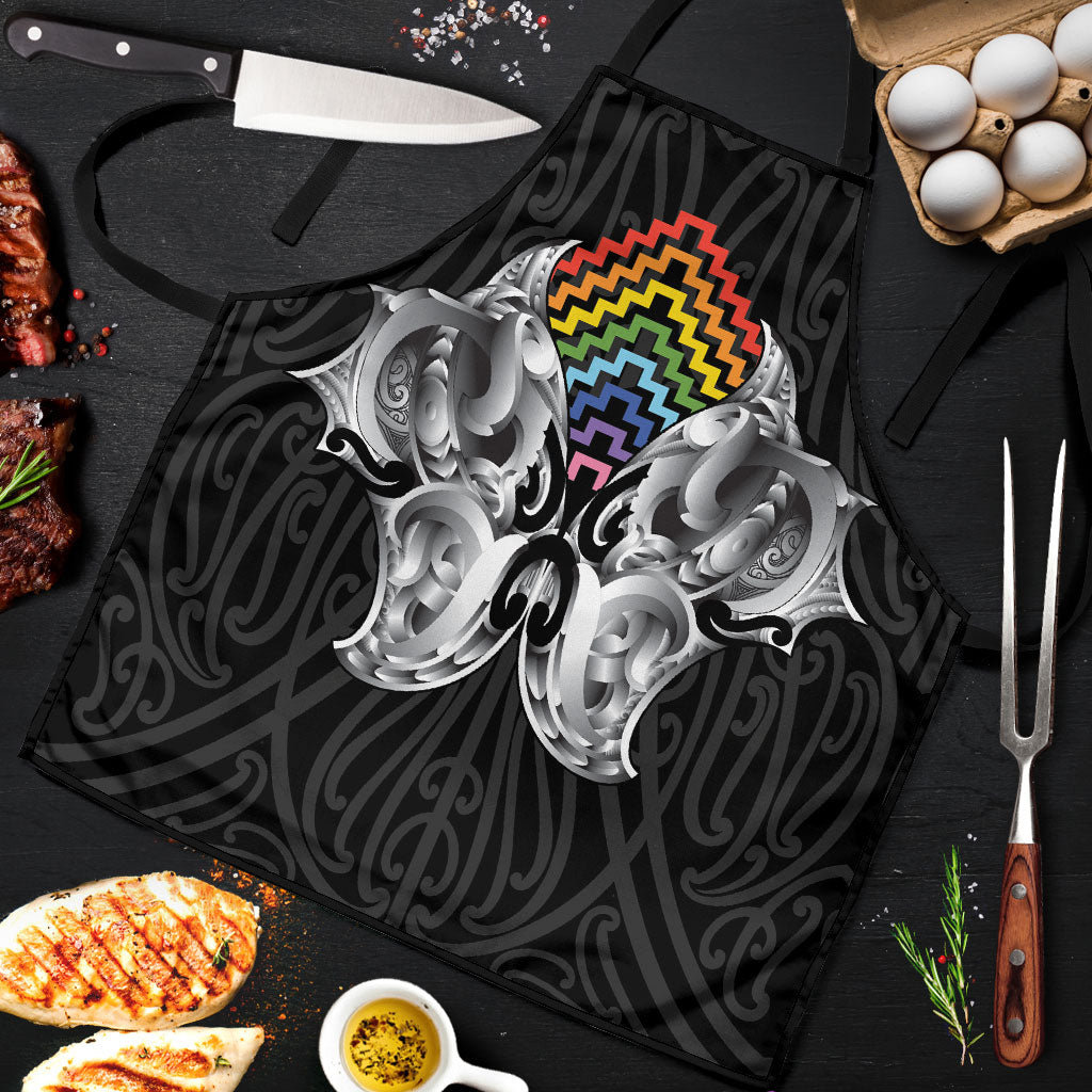 Aotearoa Kowhaiwhai Poutama Rainbow Motif Apron LT9 Rainbow - Polynesian Pride