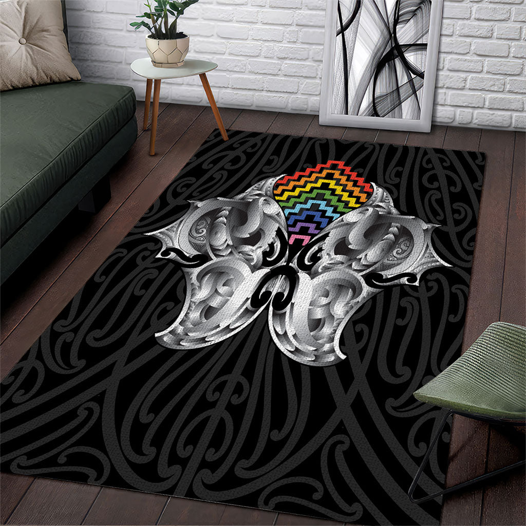 Aotearoa Kowhaiwhai Poutama Rainbow Motif Area Rug LT9 Rainbow - Polynesian Pride