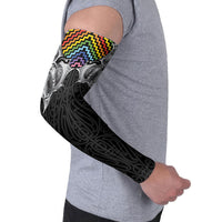Aotearoa Kowhaiwhai Poutama Rainbow Motif Arm Sleeves LT9 - Polynesian Pride