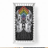 Aotearoa Kowhaiwhai Poutama Rainbow Motif Baby Bed Cover LT9 28 × 52 in Rainbow - Polynesian Pride