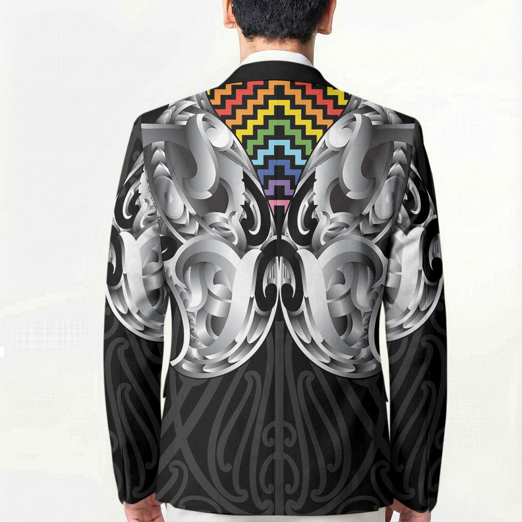 Aotearoa Kowhaiwhai Poutama Rainbow Motif Blazer LT9 - Polynesian Pride