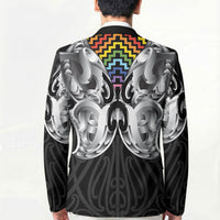 Aotearoa Kowhaiwhai Poutama Rainbow Motif Blazer LT9 - Polynesian Pride