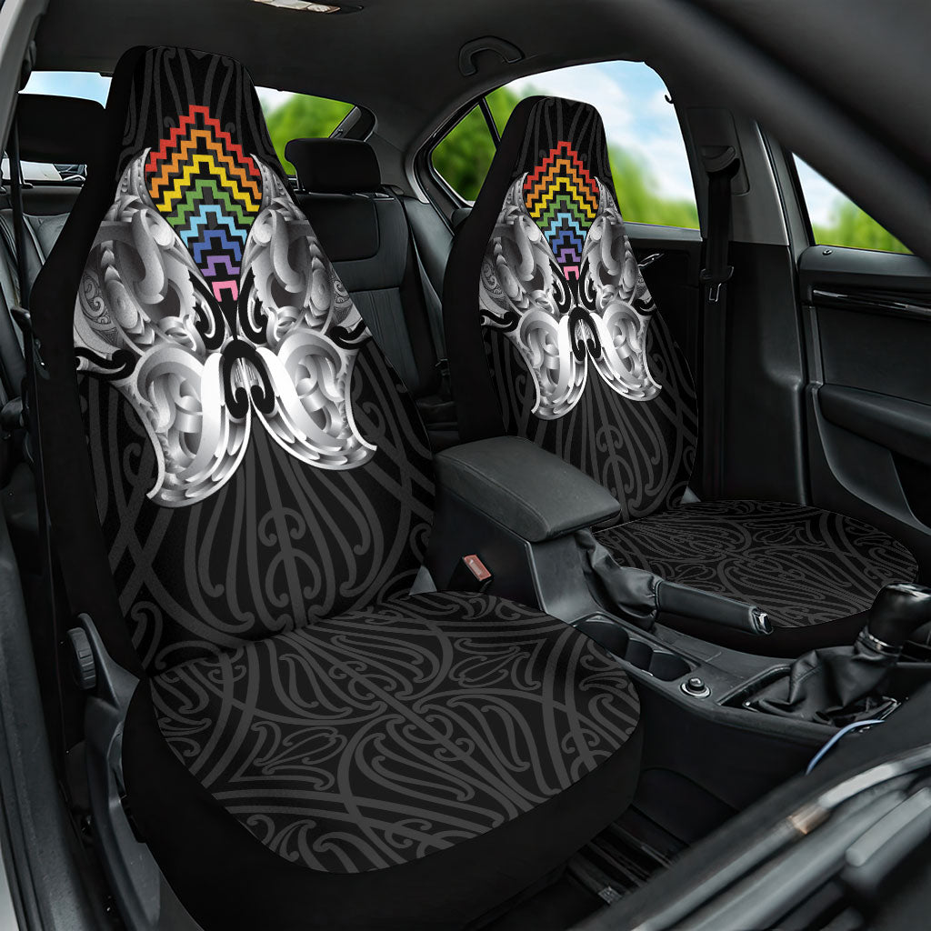 Aotearoa Kowhaiwhai Poutama Rainbow Motif Car Seat Cover LT9 One Size Rainbow - Polynesian Pride