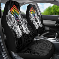 Aotearoa Kowhaiwhai Poutama Rainbow Motif Car Seat Cover LT9 - Polynesian Pride
