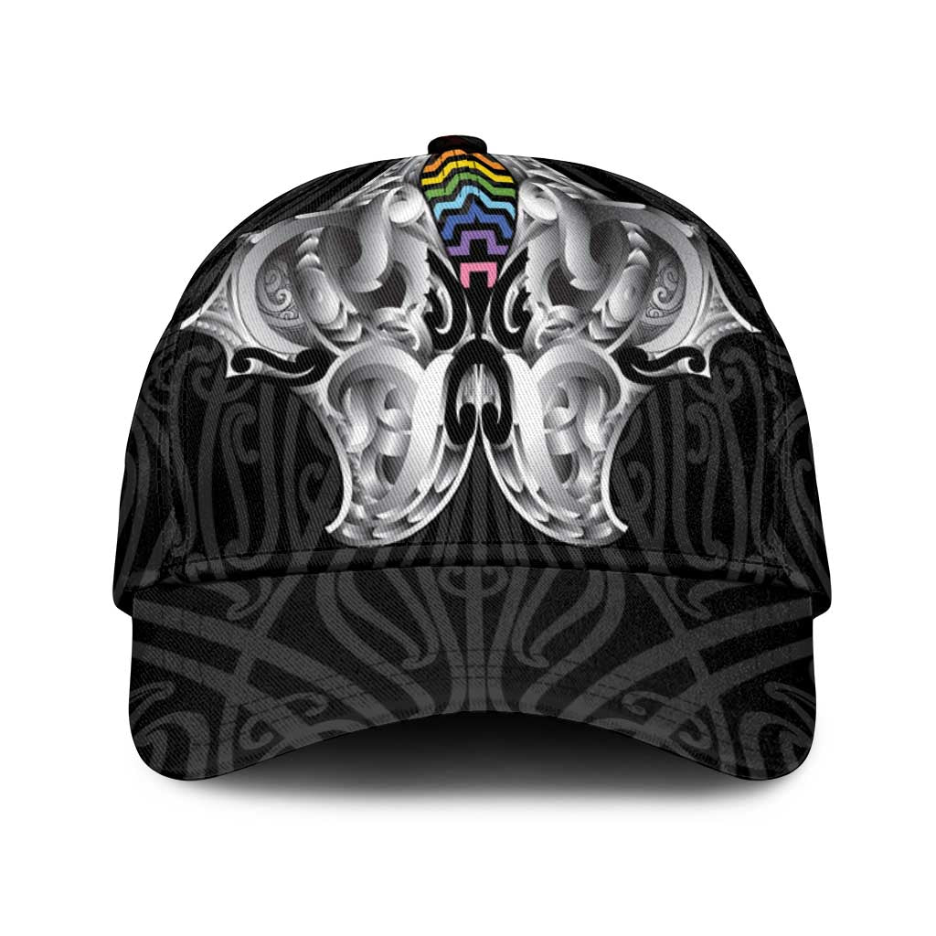 Aotearoa Kowhaiwhai Poutama Rainbow Motif Classic Cap LT9 Universal Fit Rainbow - Polynesian Pride