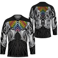 Aotearoa Kowhaiwhai Poutama Rainbow Motif Hockey Jersey LT9 - Polynesian Pride