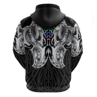 Aotearoa Kowhaiwhai Poutama Rainbow Motif Hoodie LT9 - Polynesian Pride