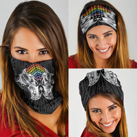 Aotearoa Kowhaiwhai Poutama Rainbow Motif Neck Gaiter LT9 - Polynesian Pride