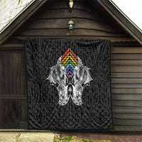 Aotearoa Kowhaiwhai Poutama Rainbow Motif Quilt LT9 - Polynesian Pride