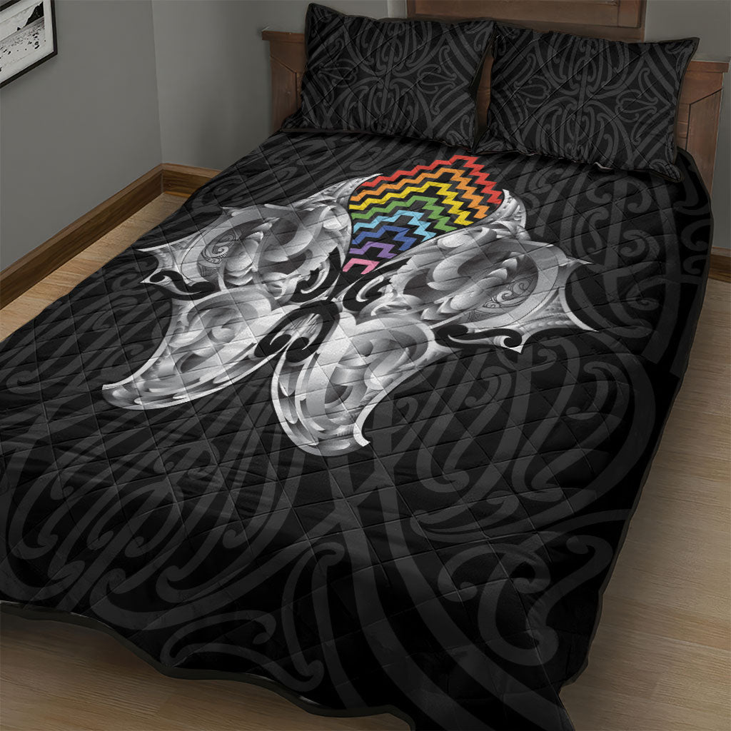 Aotearoa Kowhaiwhai Poutama Rainbow Motif Quilt Bed Set LT9 - Polynesian Pride