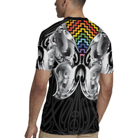 Aotearoa Kowhaiwhai Poutama Rainbow Motif Rugby Jersey LT9 - Polynesian Pride