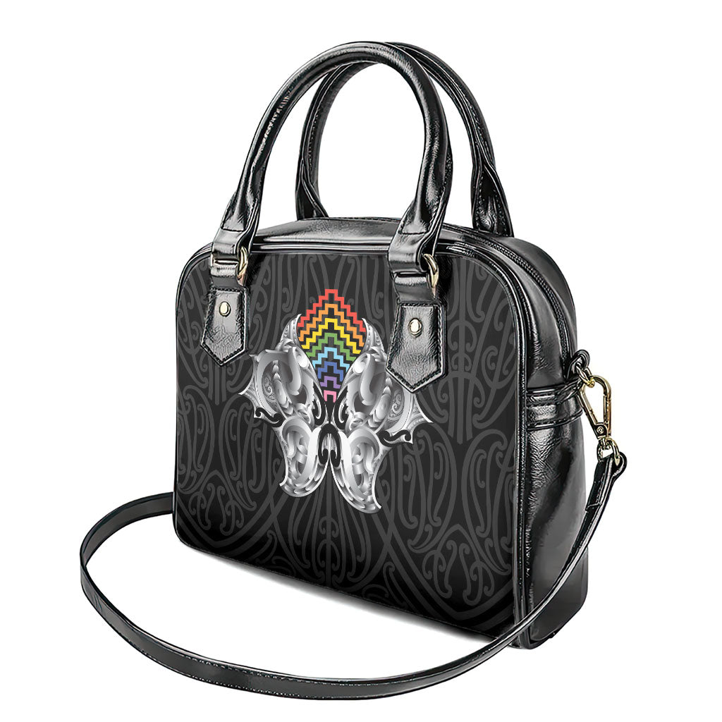 Aotearoa Kowhaiwhai Poutama Rainbow Motif Shoulder Handbag LT9 - Polynesian Pride