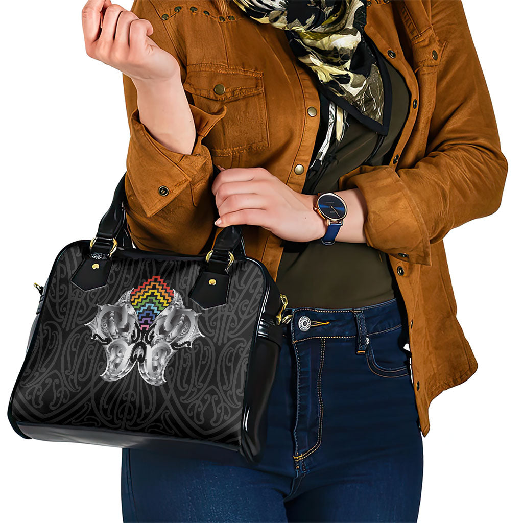 Aotearoa Kowhaiwhai Poutama Rainbow Motif Shoulder Handbag LT9 - Polynesian Pride