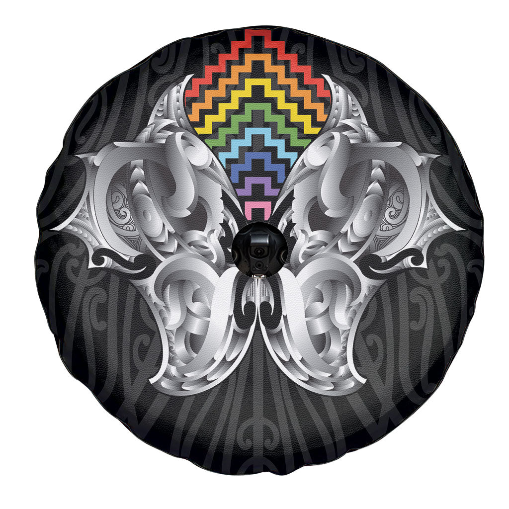 Aotearoa Kowhaiwhai Poutama Rainbow Motif Spare Tire Cover LT9 - Polynesian Pride