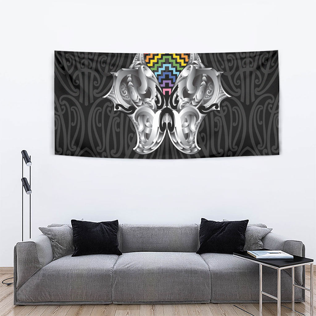 Aotearoa Kowhaiwhai Poutama Rainbow Motif Tapestry LT9 - Polynesian Pride